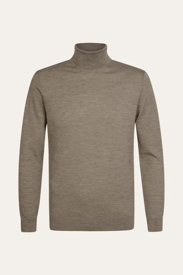 Bruine merino rollneck