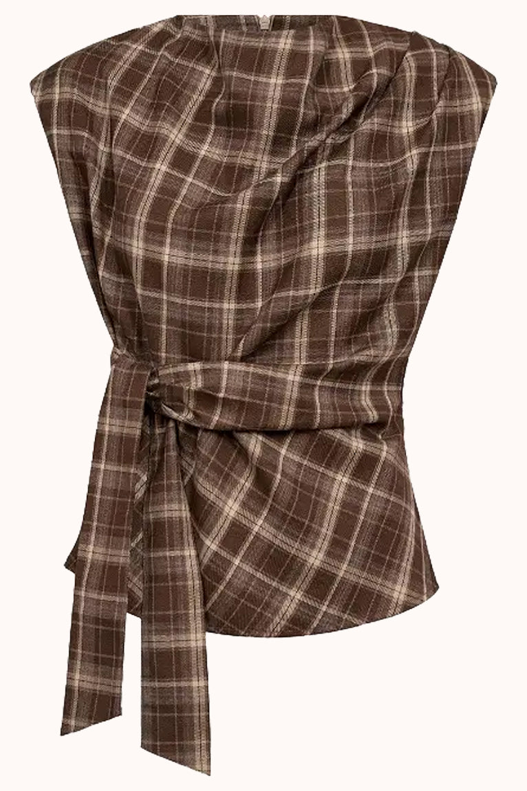 DagnyCC Check Pleat Top