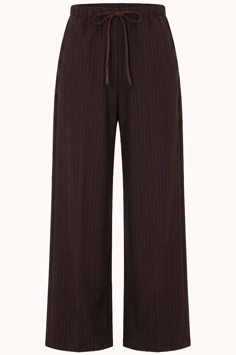 pelle pinstripe pants | brown pinstripe