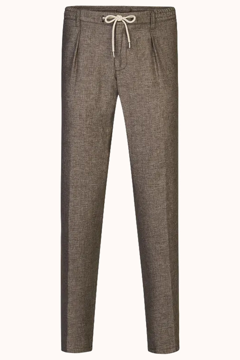 Bruine linnen blend broek