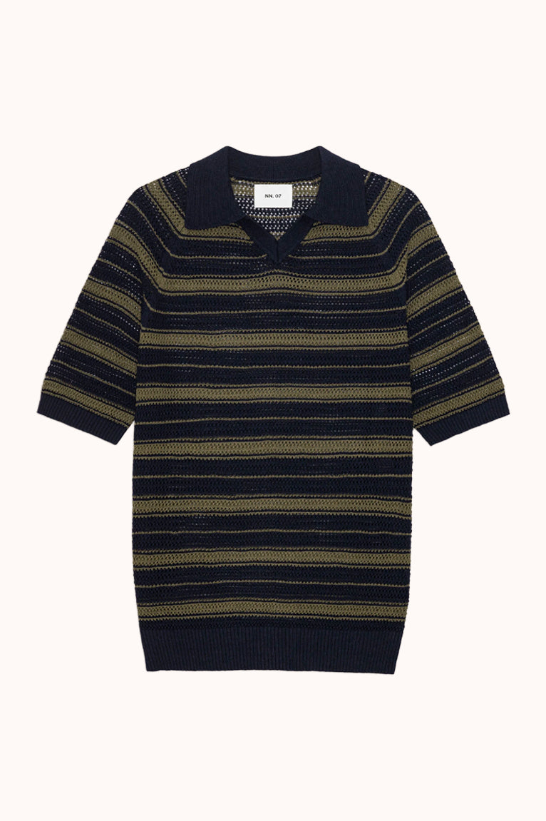 Cale V-neck Polo - Groen dessin