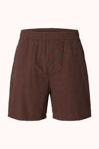 SLHREGSTUART SEERSUCKER SHORTS - BRACKEN