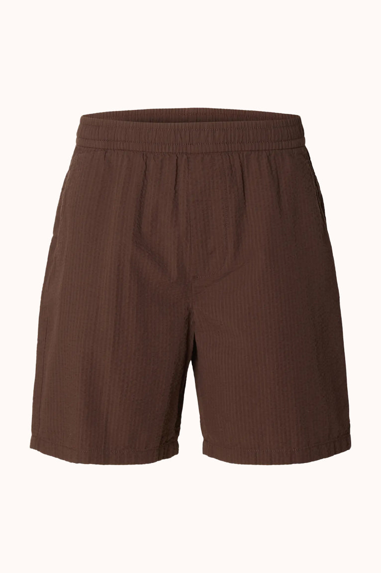 SLHREGSTUART SEERSUCKER SHORTS - BRACKEN