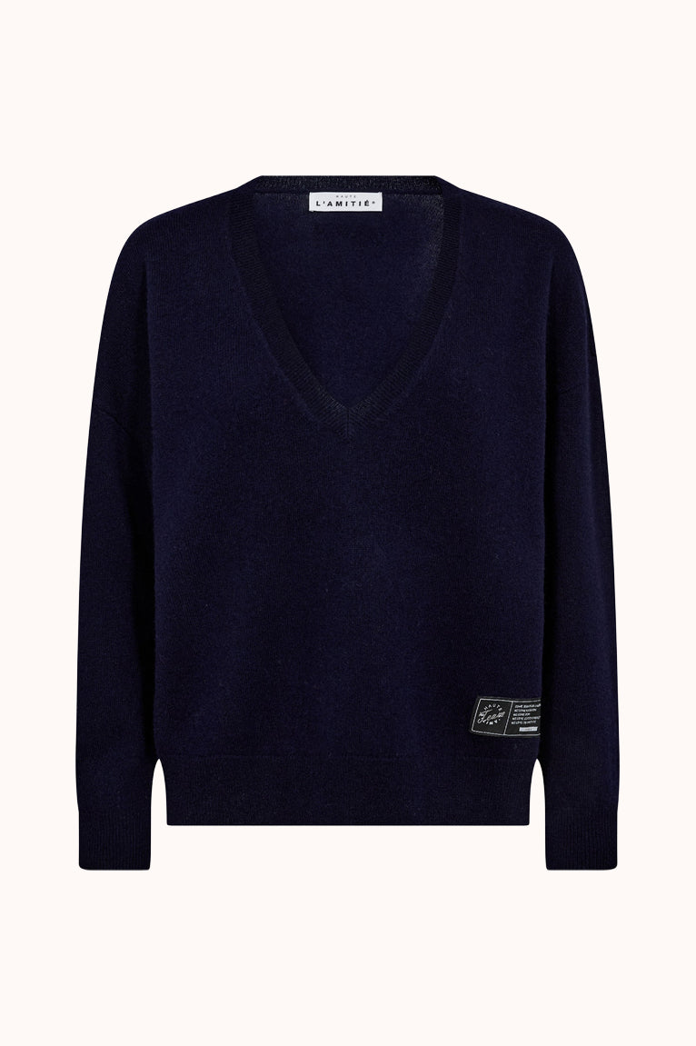 Cash V-Neck - Donker Blauw