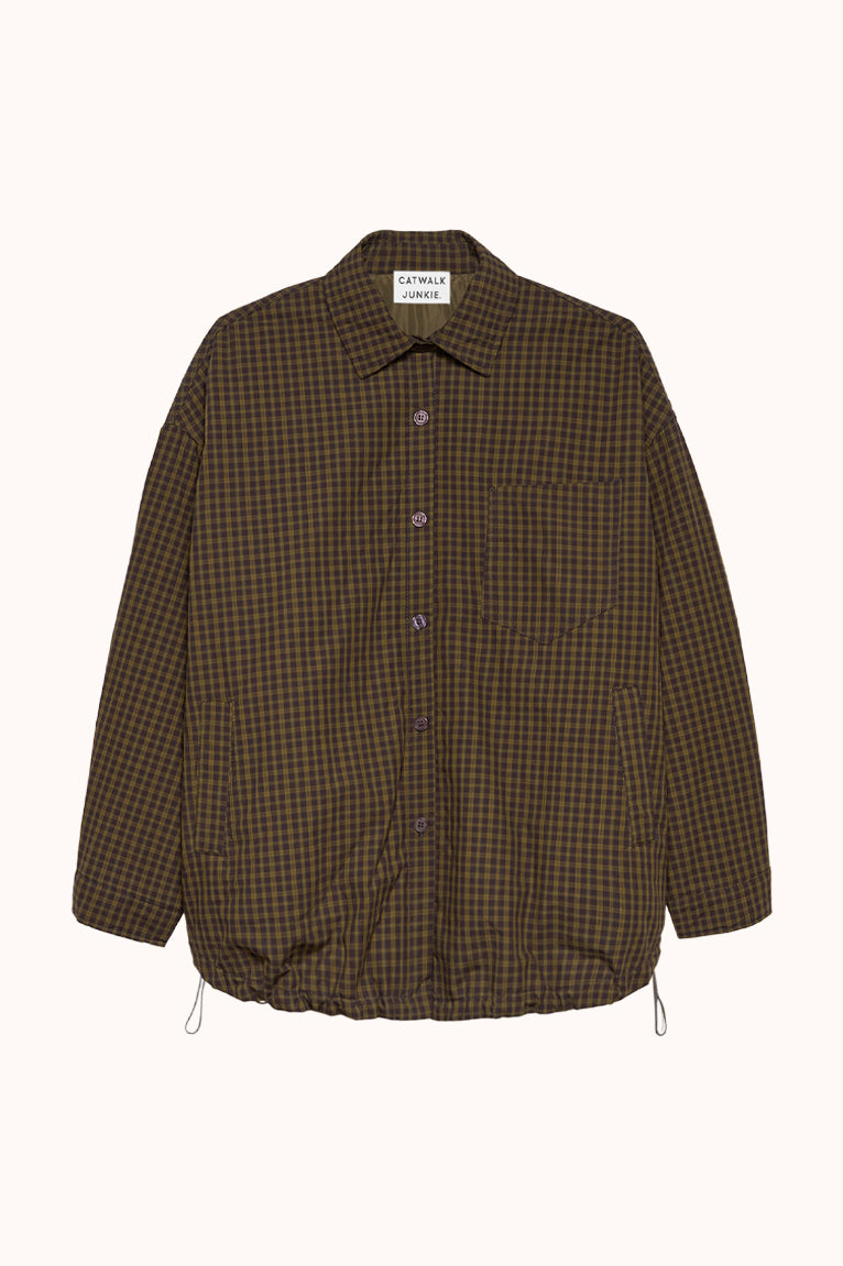 Light padded check jacket - Groen