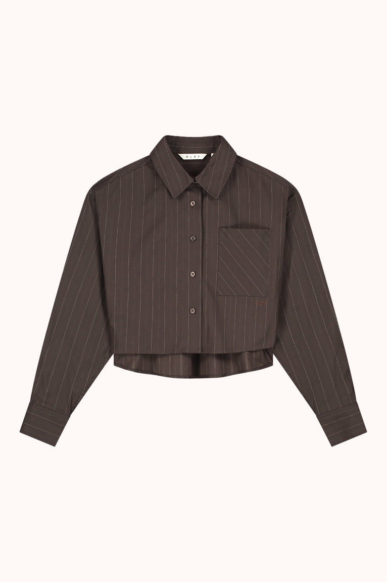 PINSTRIPE CROPPED SHIRT