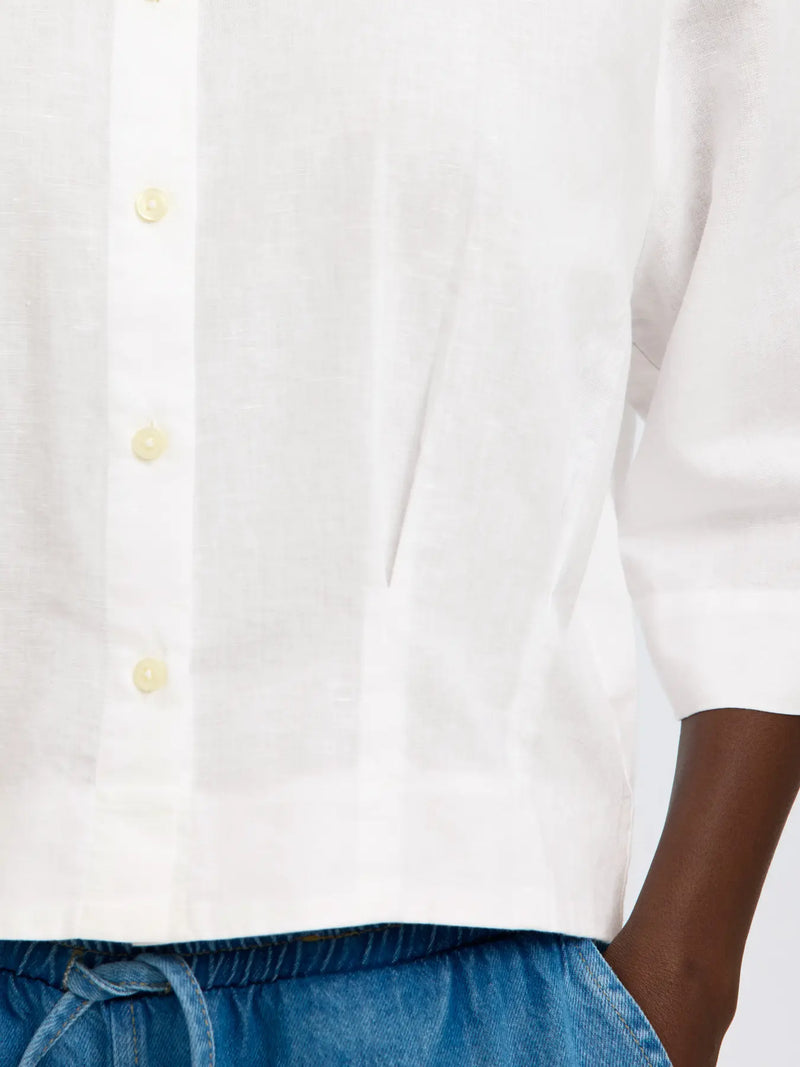 SLFCLEO REGULAR 3/4 CROPPED SHIRT B - Wit