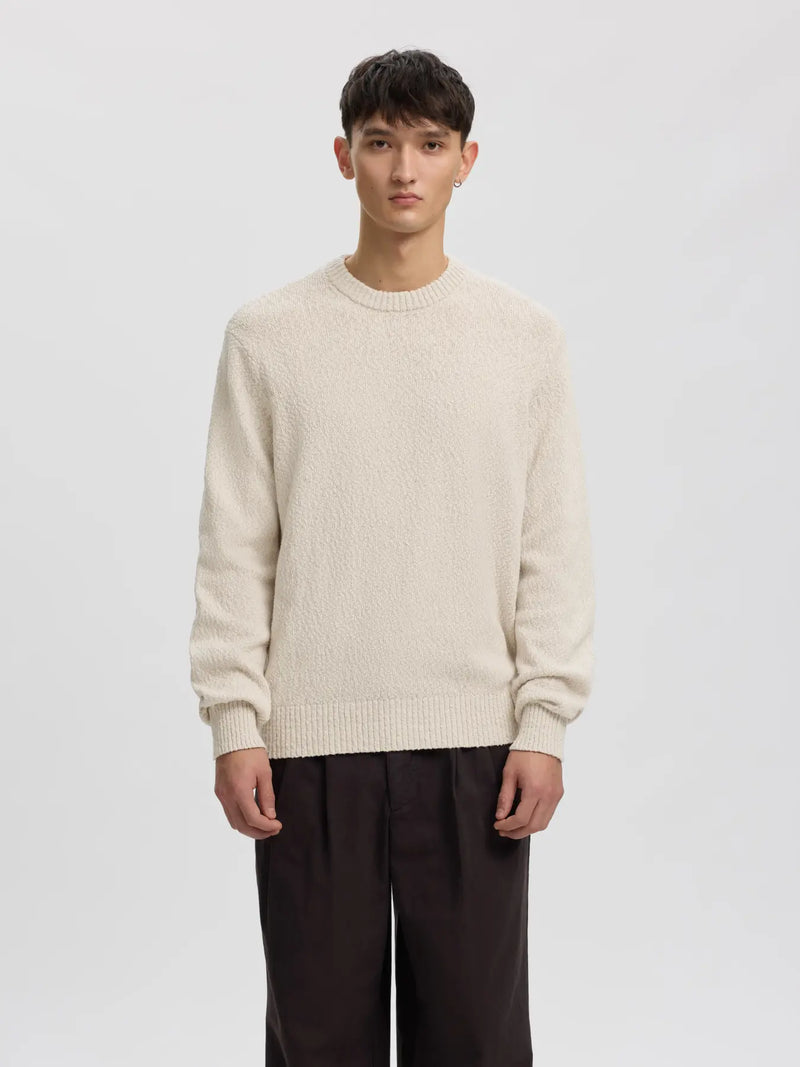ANRRAGI BOUCLE LS KNIT CREW NECK