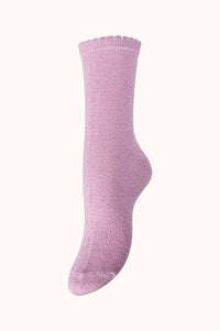 PCSEBBY GLITTER LONG SOCKS - Winsome Orchid