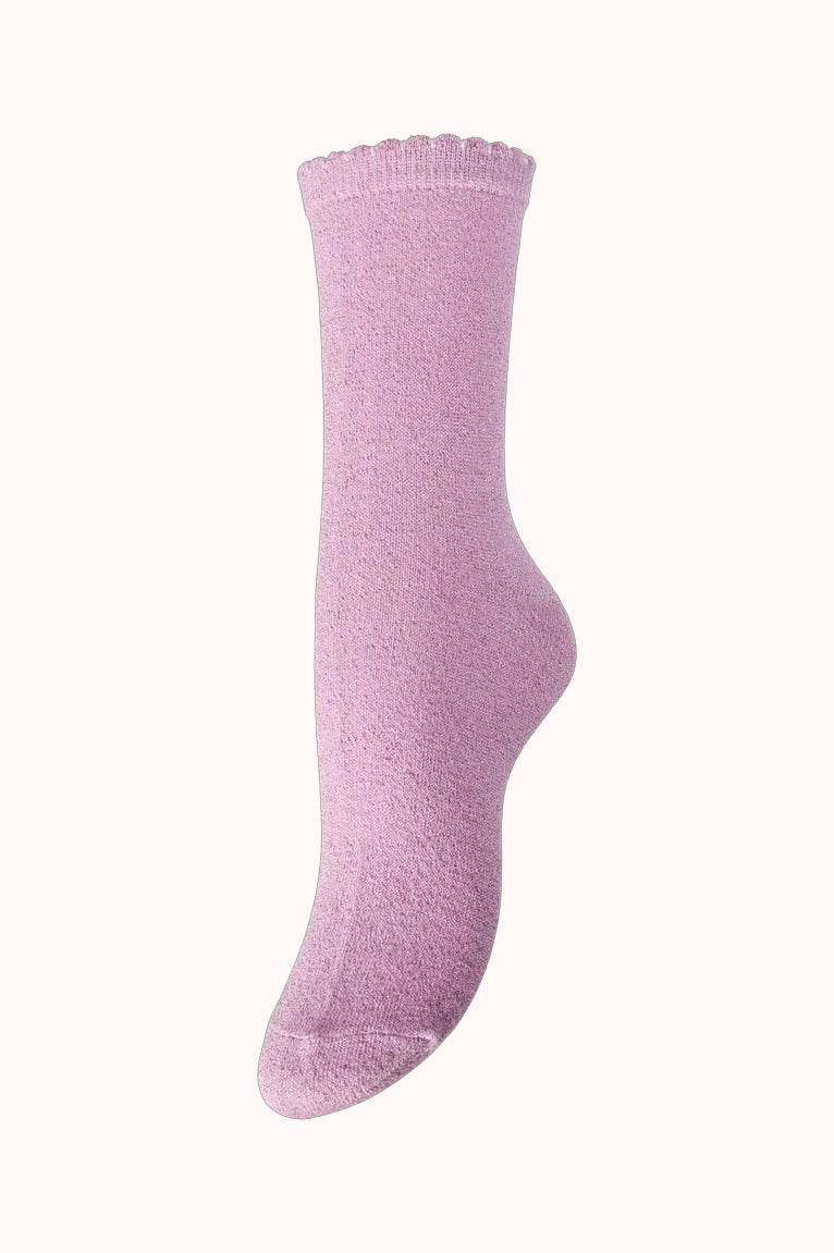 PCSEBBY GLITTER LONG SOCKS - Winsome Orchid