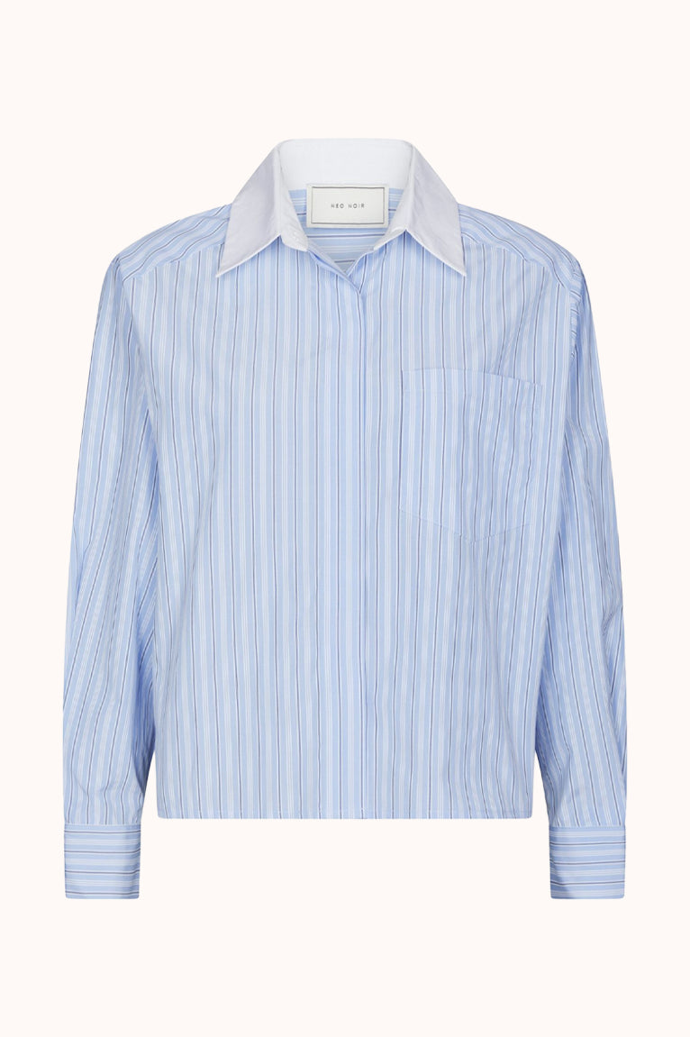 Delfia Stripe Shirt - Light Blue