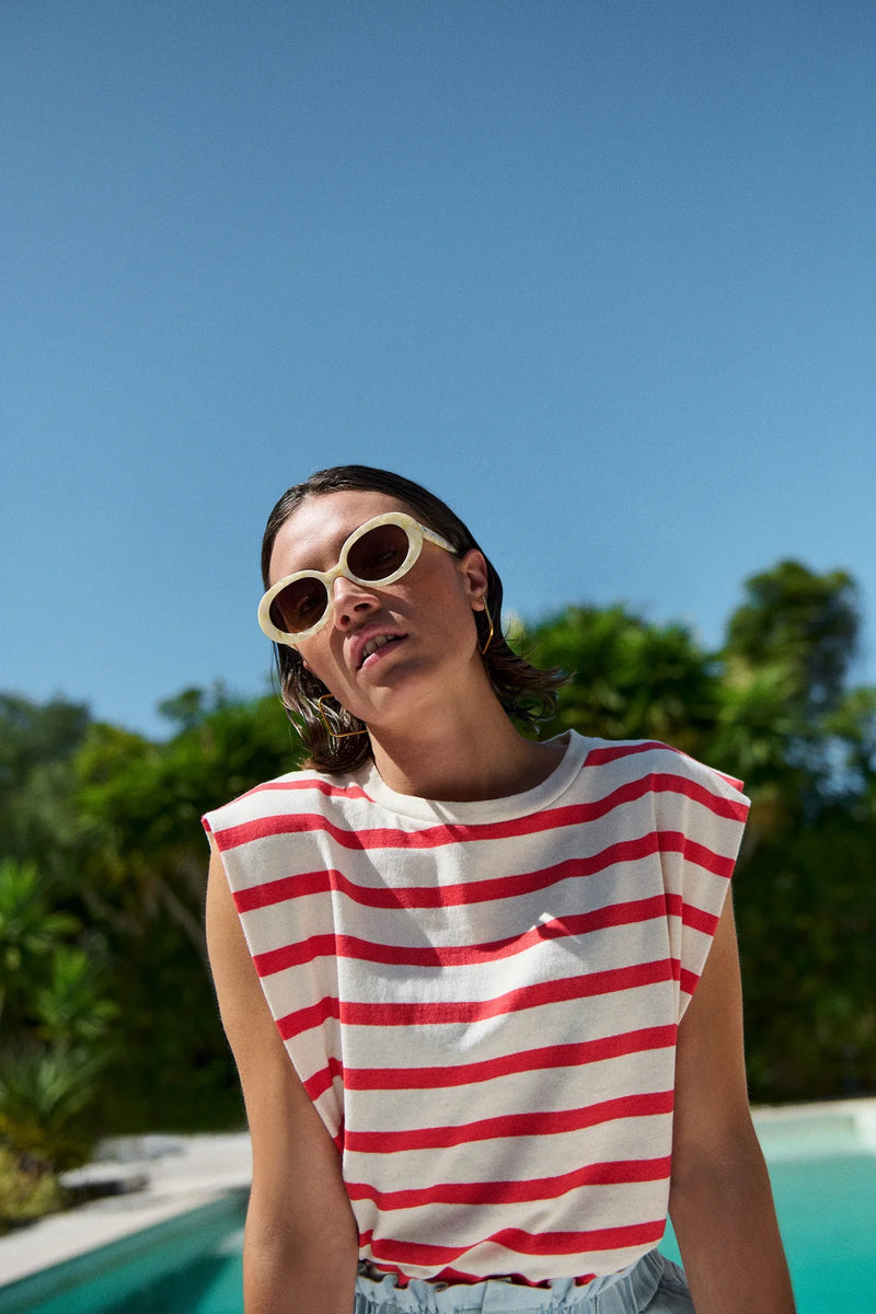 Diede Stripe top - Rood