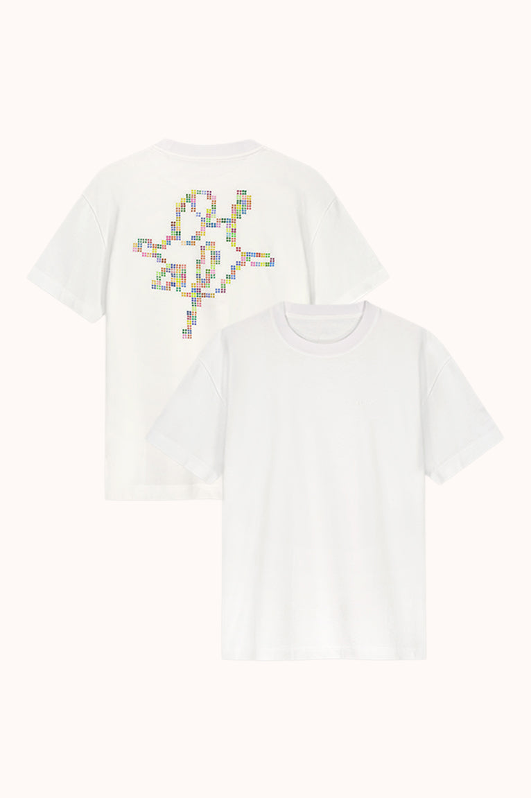 DOTTED MONOGRAM TEES - Wit