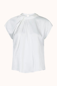 Fleur Drapy Satin Blous - Wit