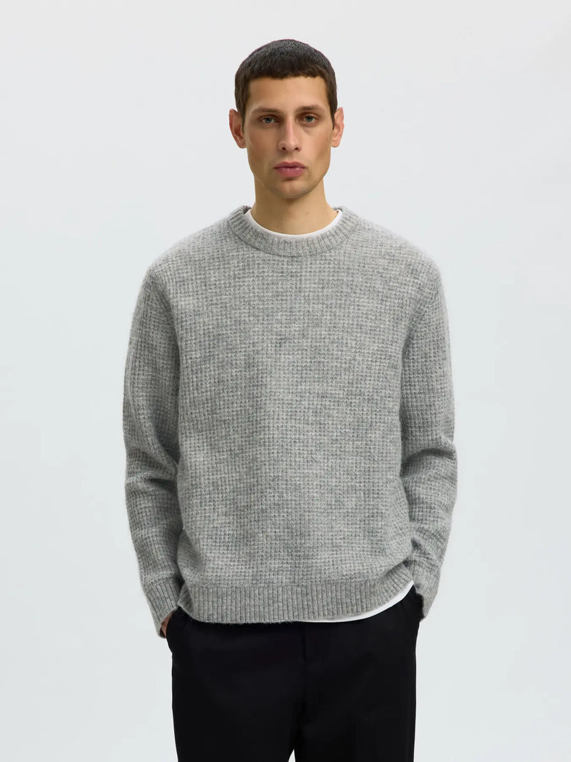 SLMRAI LS KNIT WAFFLE CREW NECK