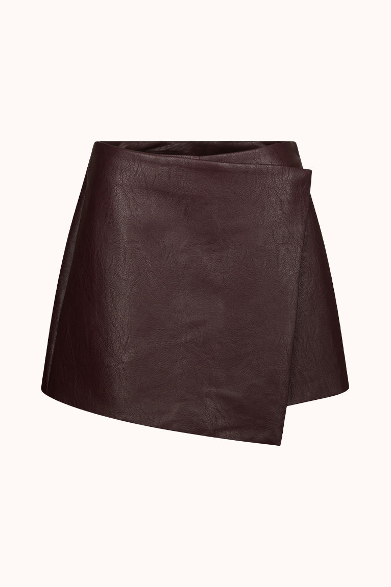 Elayne Leather Skort - Rood