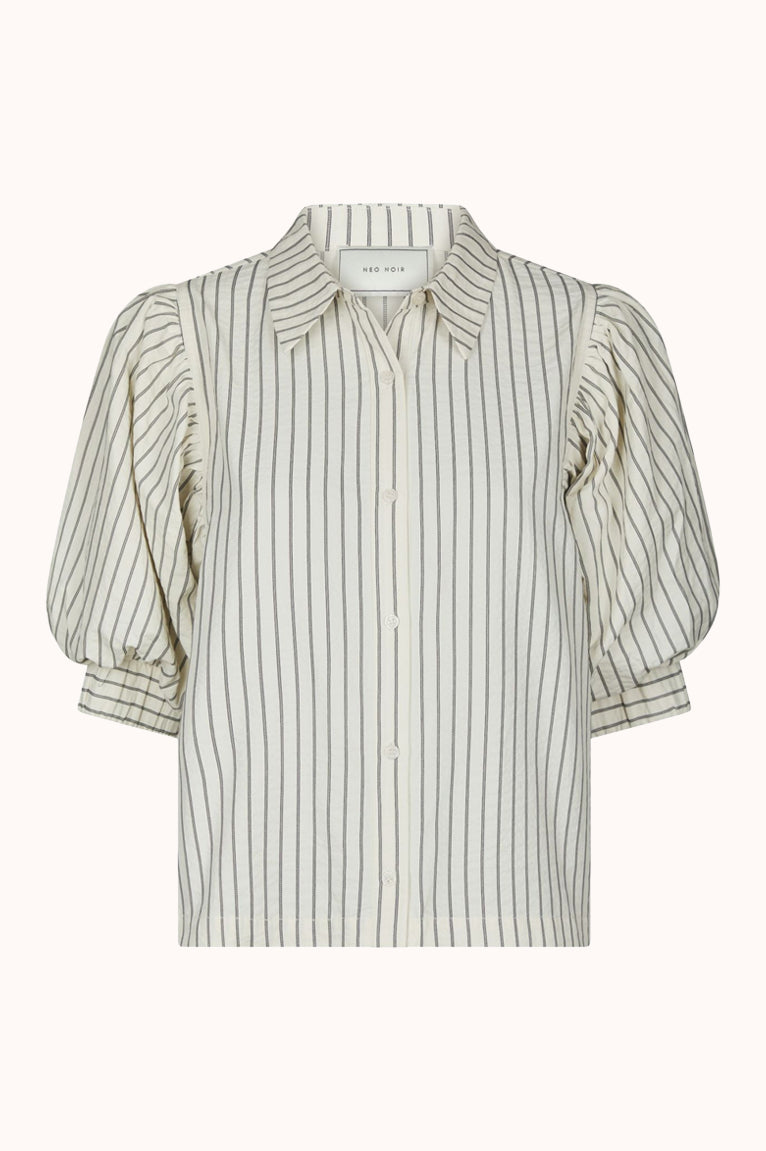Etta Slim Stripe Shirt - Wit dessin