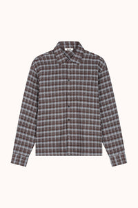 FLANNEL BOXY SHIRT - Bruin dessin