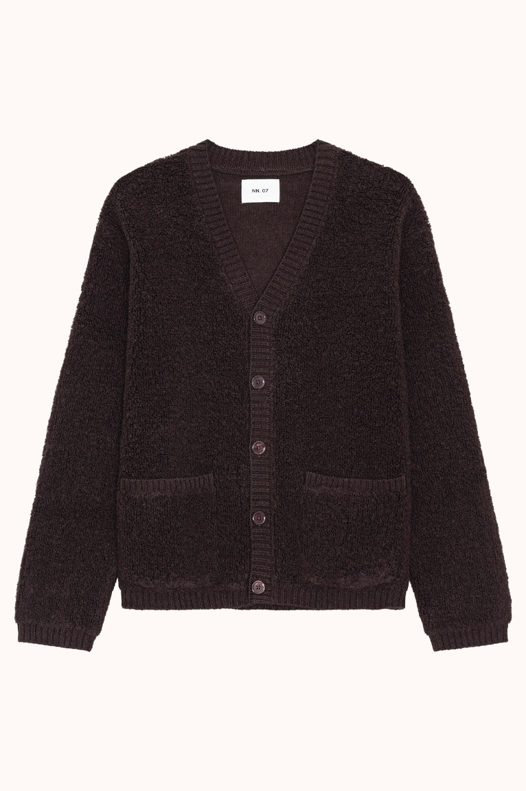 Fleece cardigan deep truffle