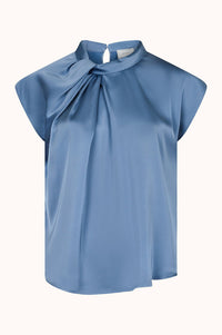 Fleur Satin Blouse - Blauw