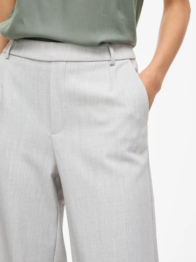 VIVARONE HW WIDE PANT - LIGHT GREY MELANGE