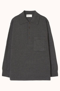 L/S PULLOVER KNIT SHIRT CHARCOAL