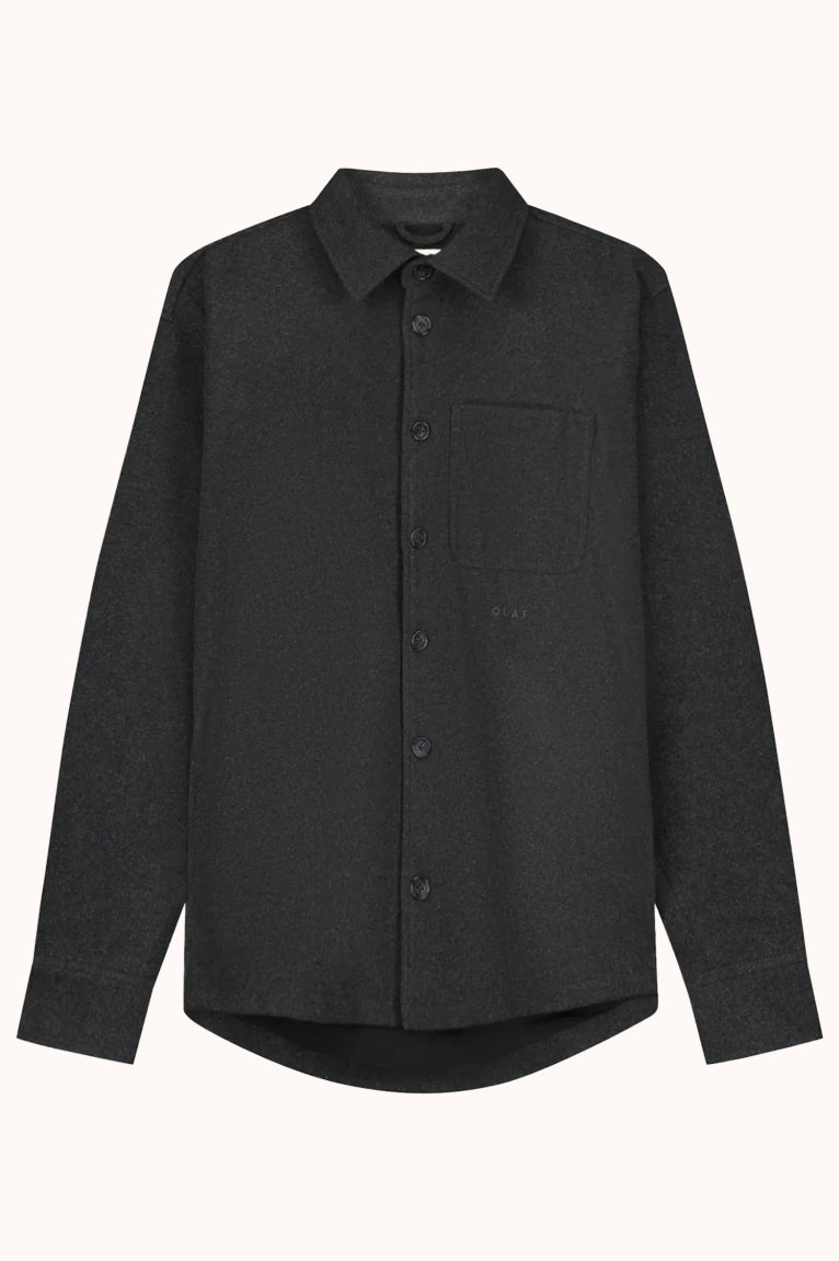 Double Face Boxy Shirt - Charcoal