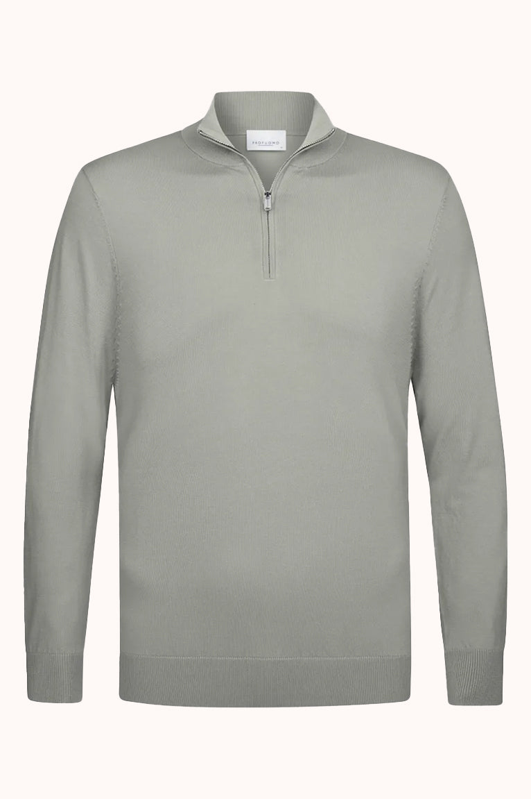 Groene luxury basic half zip