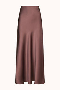 Vicky Heavy Sateen Skirt - Dark Rose