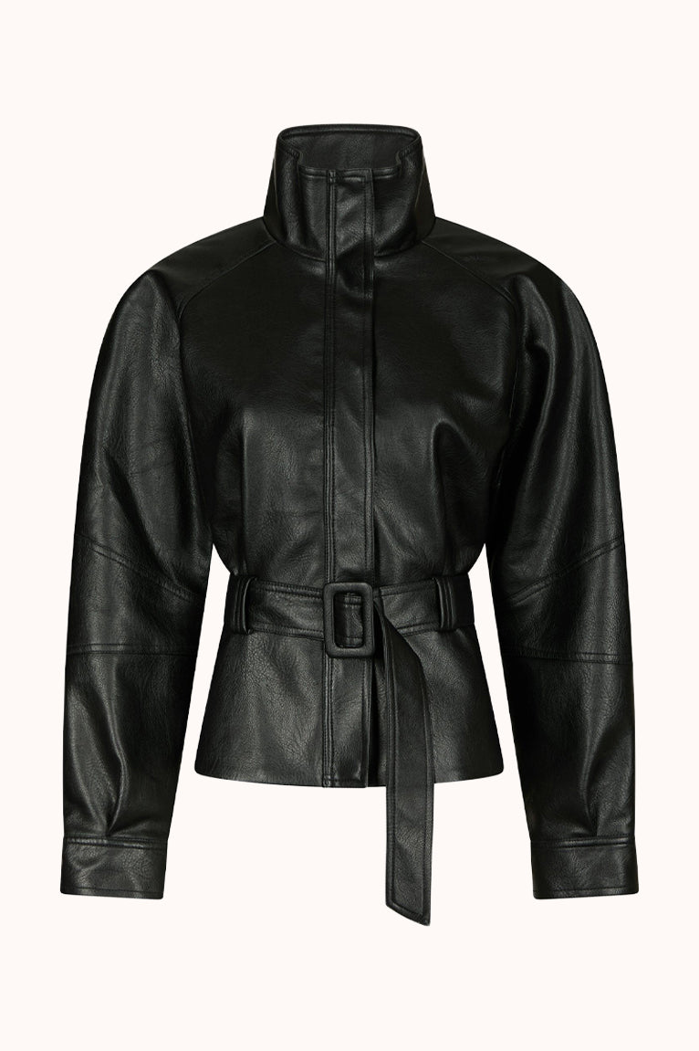 Jaclyn Leather Jacket - Zwart