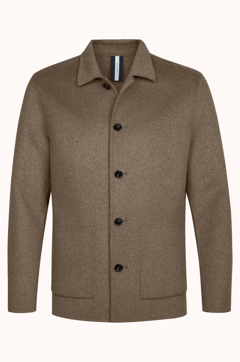 OVERSHIRT WO BASIC BROWN