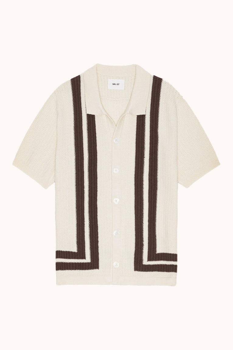 Ares knit 6636 met bruin streep