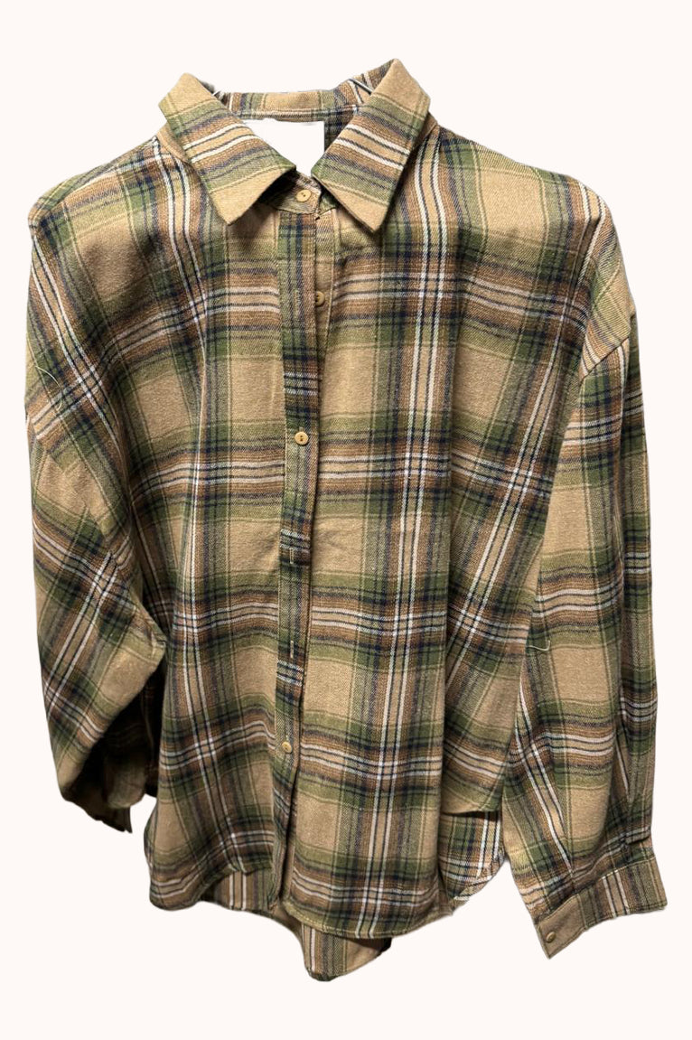 Anne Checked Blouse - Beige