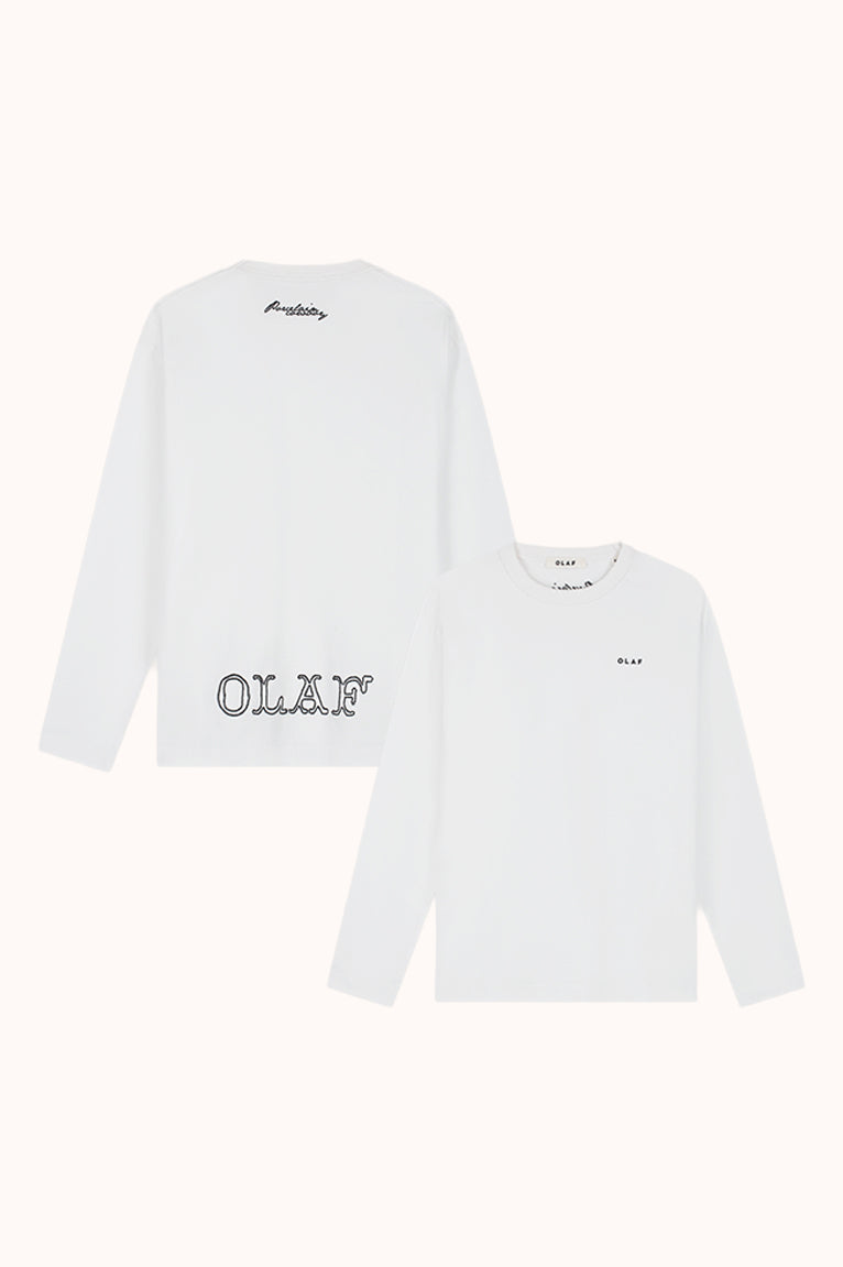 WESTERN LOGO LS TEE - Wit
