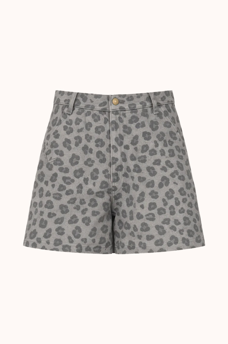 June Cheetah Shorts - Grey Cheetah