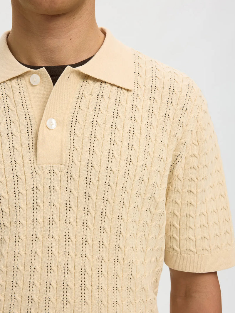 SLHMATTIS SS KNIT NEW CABLE POLO