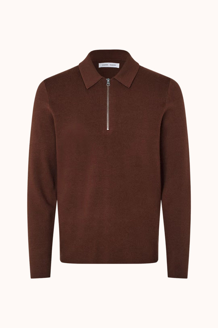 GUNA HALF ZIP - BITTER CHOCOLATE