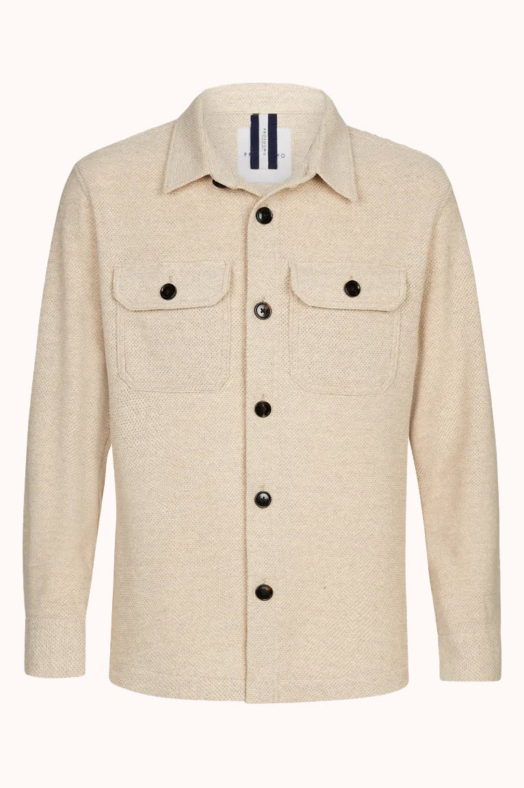 Beige knitted overshirt