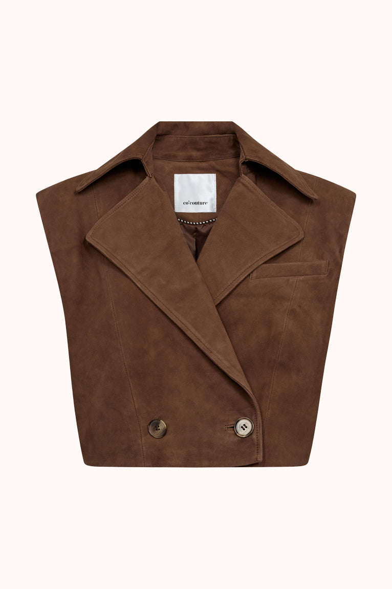 SiennaCC Suede Crop Waistcoat