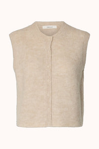 SLWLULU SL BUTTON O-NECK - Birch Melange