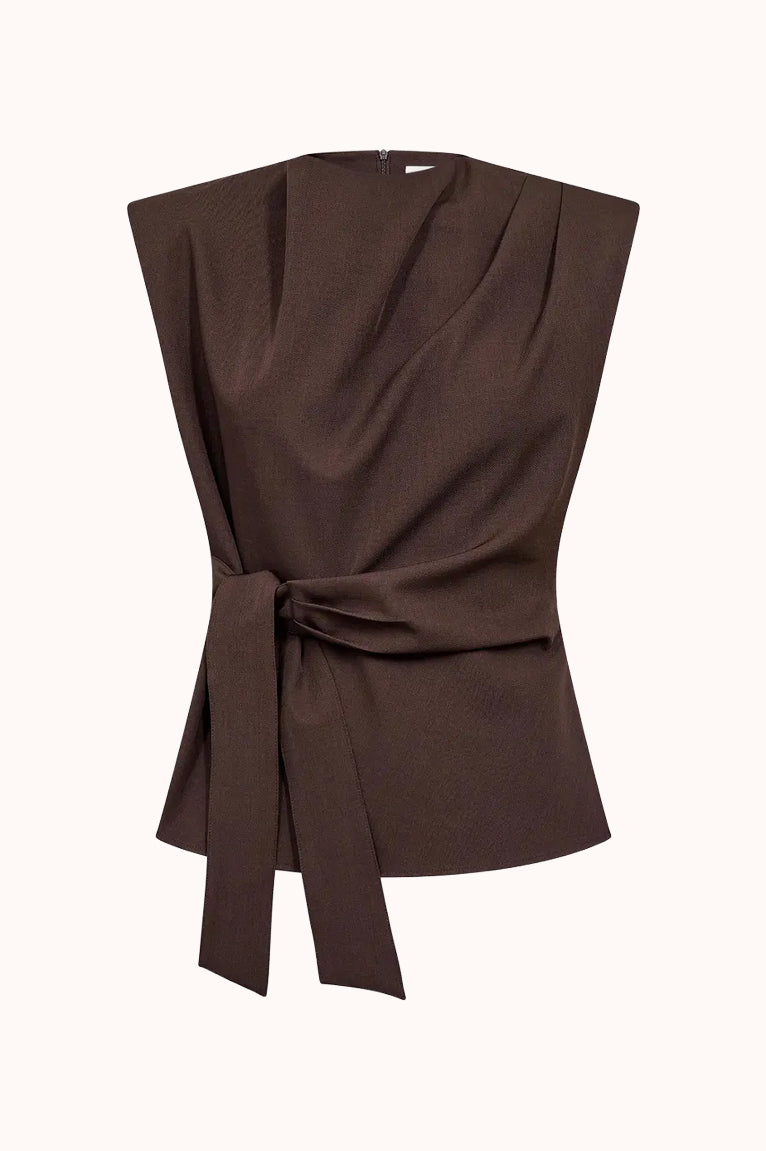 LunaCC Pleat Top - Bruin