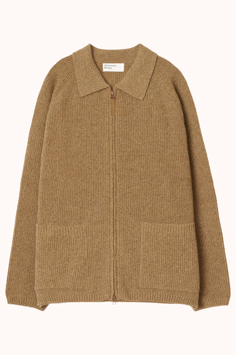 ZIP CARDIGAN  TAWNY
