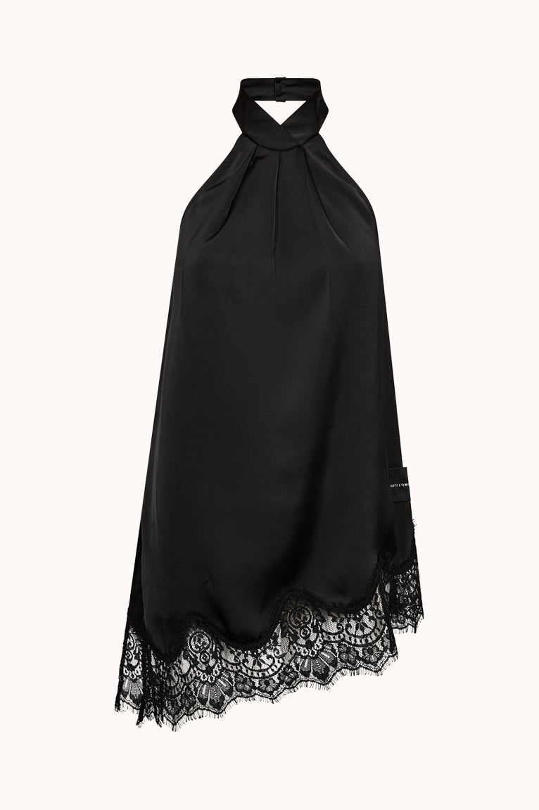 Naomi Asym Halter top - Zwart