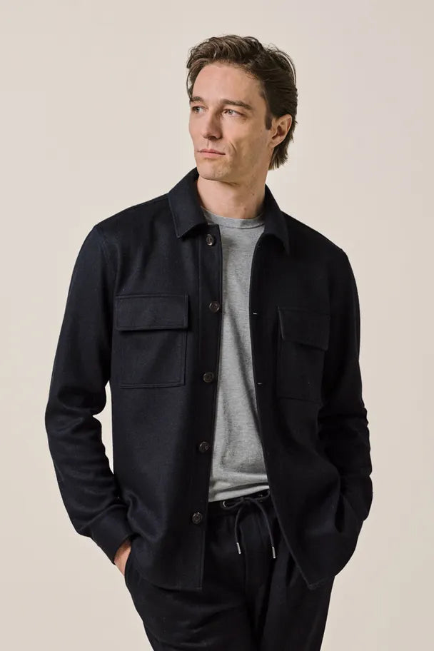 Navy knitted overshirt