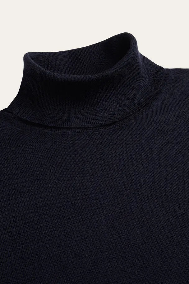 Navy merino rollneck