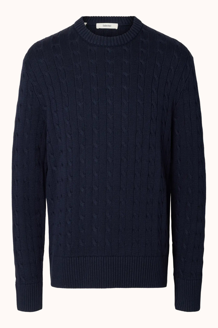 SLMBRAUN KNIT CABLE CREW