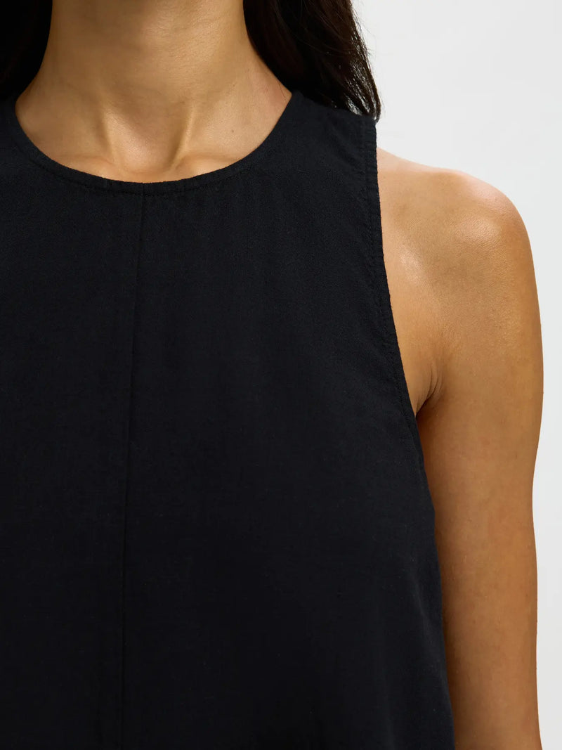 SLWLUISA SL LINEN BLEND TOP - Zwart