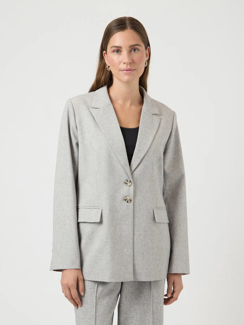 YASRIU LS BLAZER  - Light Grey Melange