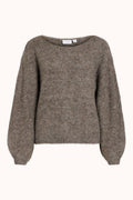 VIMARLEY L/S KNIT PULLOVER - Bruin
