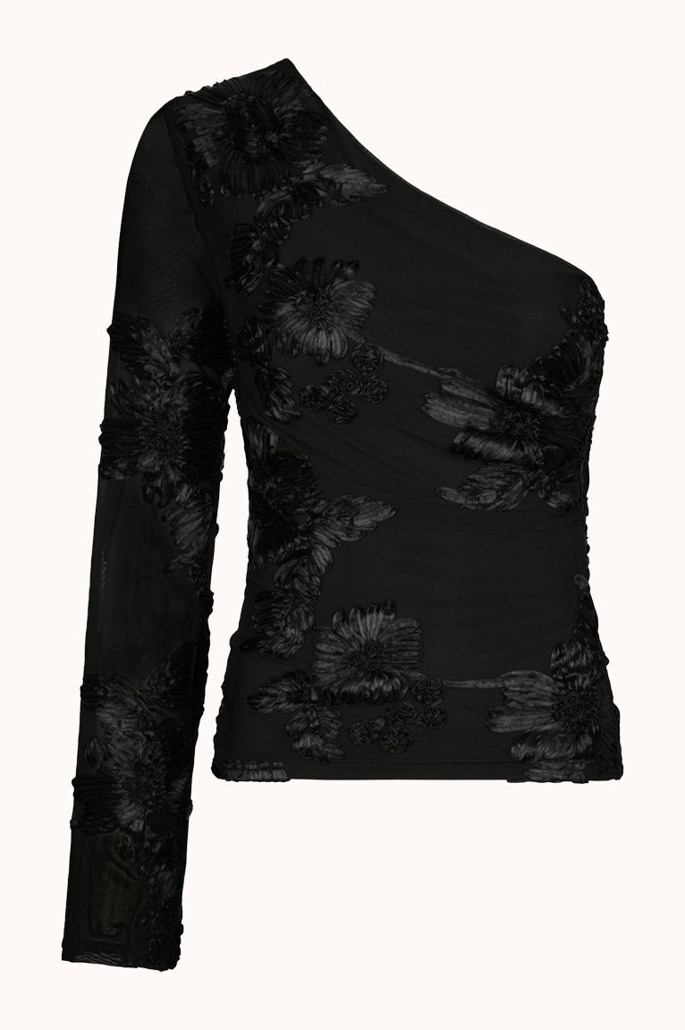 Friana Big Flower Mesh Blouse